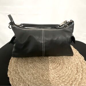The Limited Black pebbled Vegan Leather hand bag with silver hardware